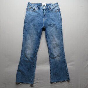 DUER Women's CROP Jeans Bootcut Rough Side Stretch Blue Jeans